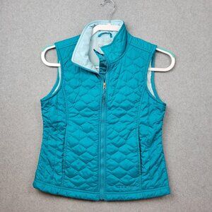 LL Bean Quilted Insulated Vest Girls Medium 10-12 Blue Thinsulate Puffer Jacket
